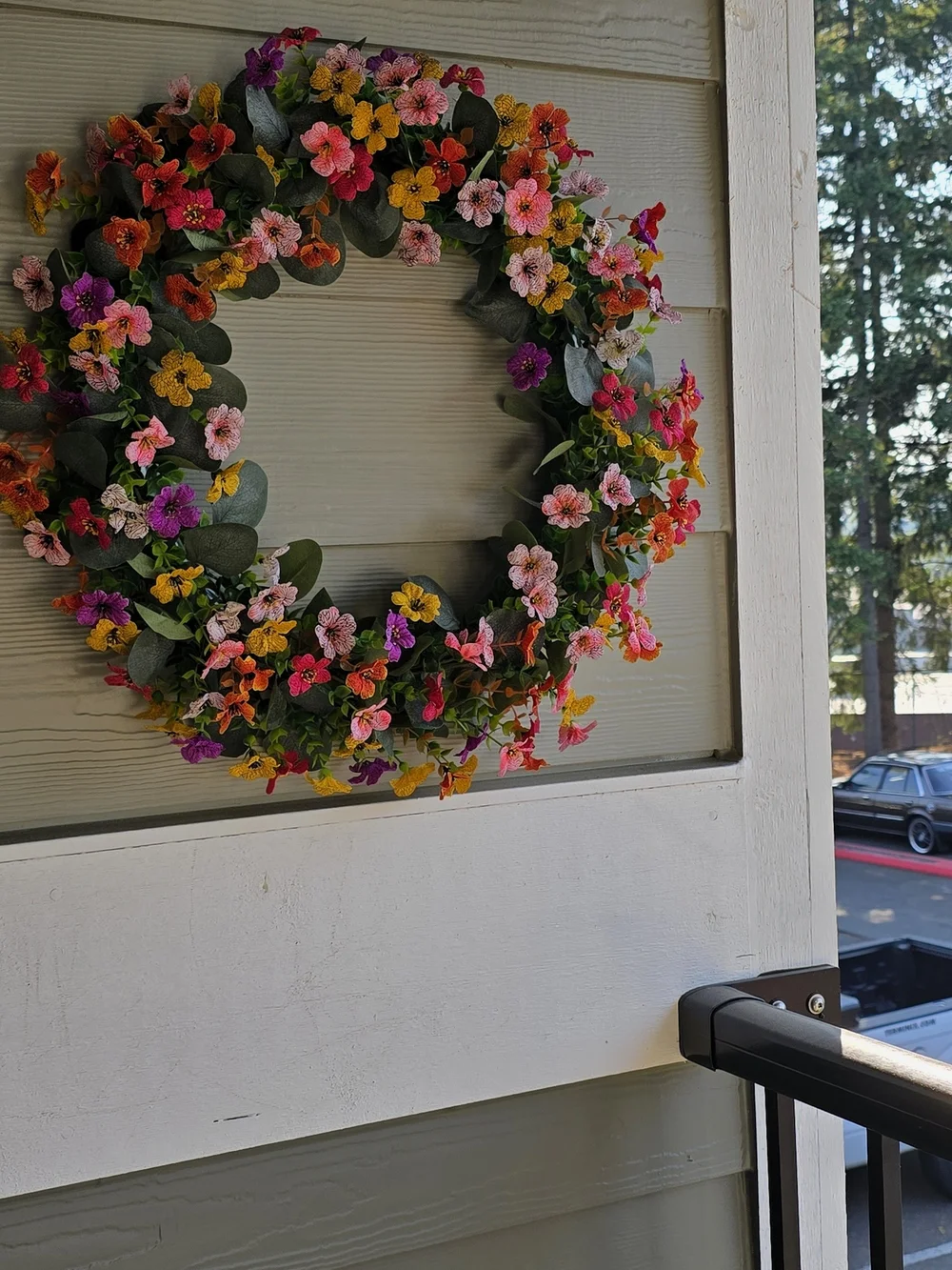 Home Holiday Vibrant Multi-Color Floral Wreath 20 Inches
